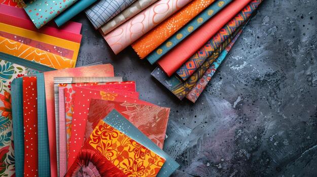 Stack of Different Colored Papers photo