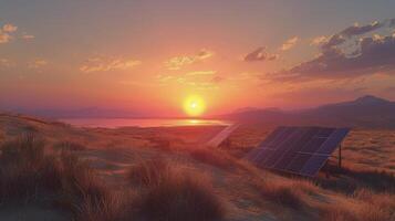 Solar Panel on Dry Grass Field photo