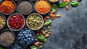 clasificado bochas lleno con diferente tipos de comida foto