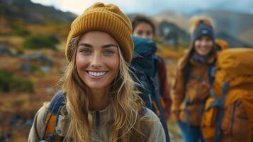 Women Hiking in the Mountains photo