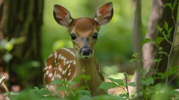 Young Deer Standing in the Woods photo