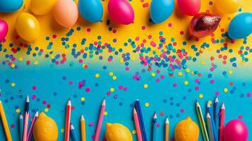Colorful Eggs on Table photo