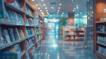 Empty Library With Numerous Books on Shelves photo