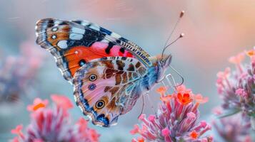 mariposa descansando en flor pétalo foto