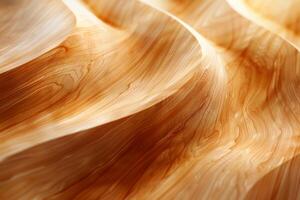 AI generated This image showcases a beautifully sculpted wooden backdrop with wave-like patterns that capture the natural grain and curves of wood photo