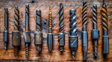 Assorted Screwdrivers Arranged on Wooden Surface photo