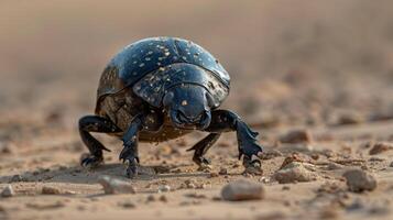 Close Up of Bug on Dirt Ground photo