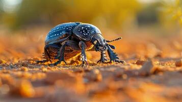 Close Up of Bug on Dirt Ground photo