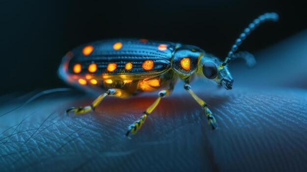 Bug Crawling on Persons Hand photo