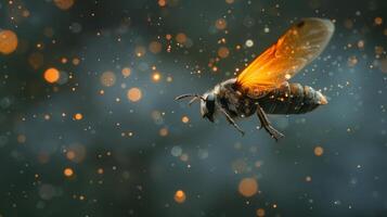 Bee Flying Through the Air photo