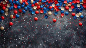 Red, White, and Blue Balloons Floating in the Air photo