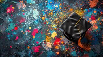 Black Graduation Cap With Tassel photo