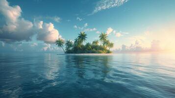 un pequeño isla en el medio de el Oceano foto