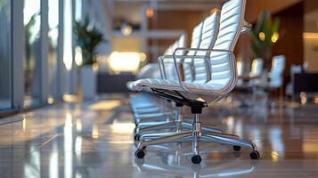 White Chair on Hardwood Floor photo