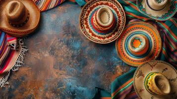 Group of Hats on Table photo