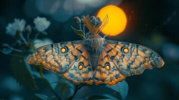 Large Butterfly Perched on Leaf photo