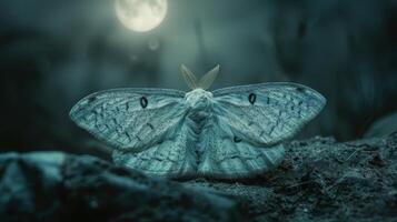 Moth Perched on Branch photo