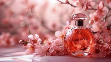 Bottle of Perfume on Table photo
