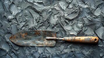 Metal Spatula Resting on Wall photo