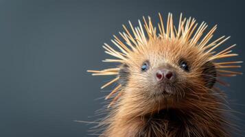 Porcupine Displaying Spikes on Its Head photo