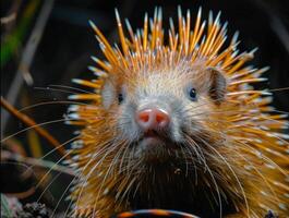 Close Up of Porcupine Looking at Camera photo