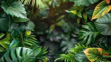 Sun Shines Through Leaves of Tropical Tree photo