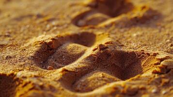 A Trail in the Sand With a Mountain in the Background photo
