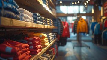 Variety of Different Colored Shirts in a Store photo