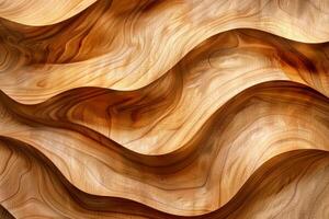 AI generated An artistic interpretation of wooden waves, showcasing the smooth, flowing patterns and the timeless strength of wood photo