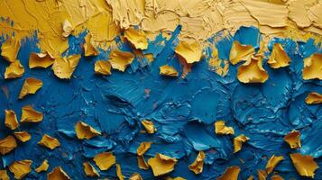 Blue and Yellow Abstract Painting photo