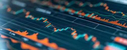 AI generated Dynamic Stock Market Dashboard Displaying Financial Data Analysis photo