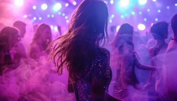 Woman Standing in Front of Crowd of People photo