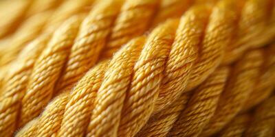 Close-Up of Twisted Yellow Ropes with Intricate Texture photo