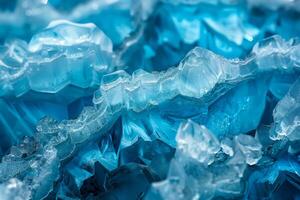 Ethereal Blue Ice Crystals Macro Photography photo