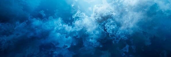 Mystical Blue Smoke Rising in an Abstract Ethereal Pattern photo