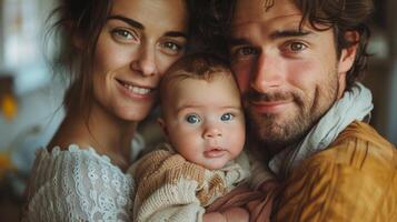 Man and Woman Holding a Baby photo