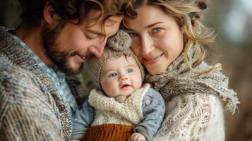 Man and Woman Holding a Baby photo