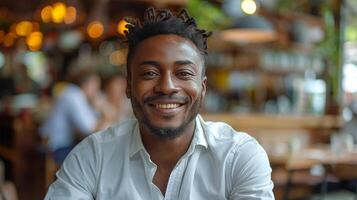 Man With Dreadlocks Smiling at Camera photo