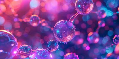 Neon Microscopic Bubbles in a Mesmerizing Bokeh Effect photo