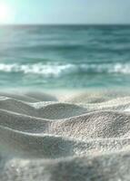 Sandy Beach With Waves Rolling in to Shore photo