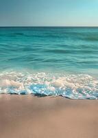 Sandy Beach With Waves Rolling in to Shore photo