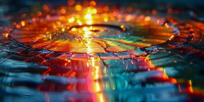 Abstract Colorful Light Reflections on Water photo