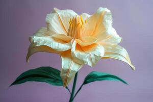 Paper Crafted Daylily Blooming in Pastel Elegance photo