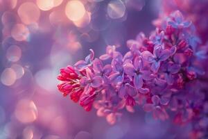 Lilac Dreams A Whimsical Bloom with a Bokeh Background photo