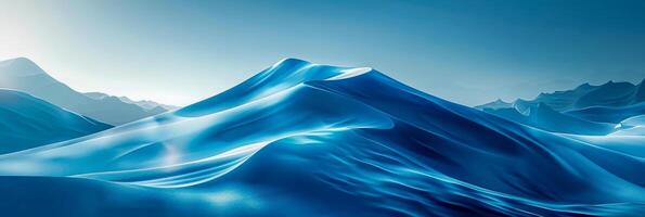 Surreal Waves of Blue in a Digital Sea Landscape photo