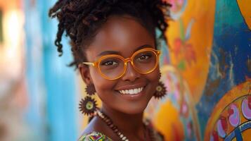 Close Up of Person Wearing Glasses photo