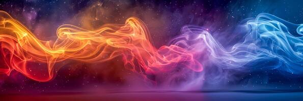 Abstract Cosmic Smoke Waves in Vivid Colors Across the Universe photo