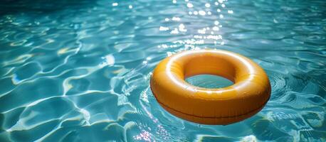 Inflatable Ring Floating in a Swimming Pool photo