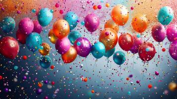 Floating Balloons in the Air photo