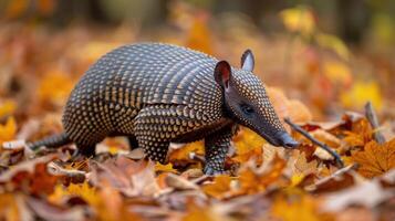 Small Animal in Field of Leaves photo